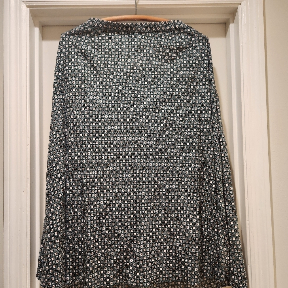 J. Jill  Green Floral Rayon Midi Skirt A Line Western Womens Size Large